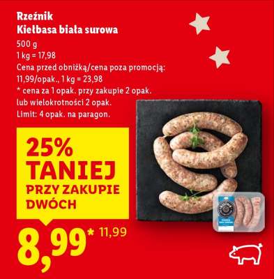 RZEŹNIK Kiełbasa biała surowa