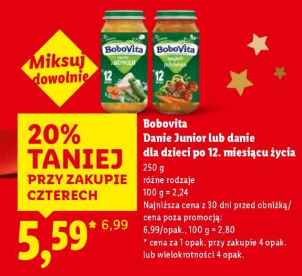 Bobovita Danie Junior lub danie dla dzieci po 12. miesiącu życia