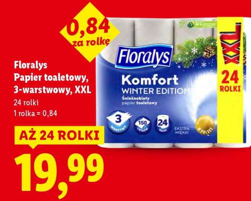 FLORALYS Papier toaletowy 3-warstwowy, XXL
