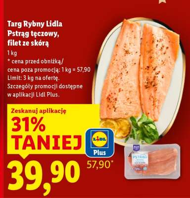 PSTRĄG TĘCZOWY FILET ZE SKÓRĄ