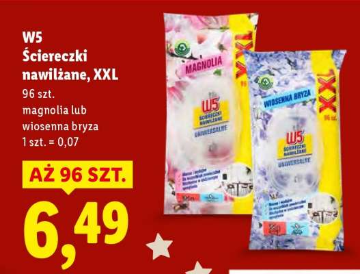 W5 Ściereczki nawilżane, XXL