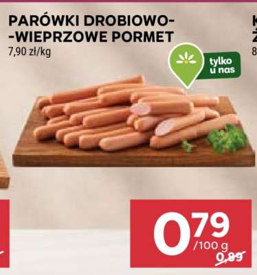 Parówki drobiowo-wieprzowe Pormet