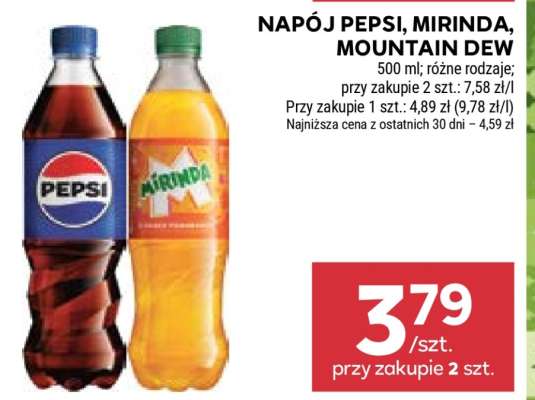 NAPÓJ PEPSI, MIRINDA, MOUNTAIN DEW