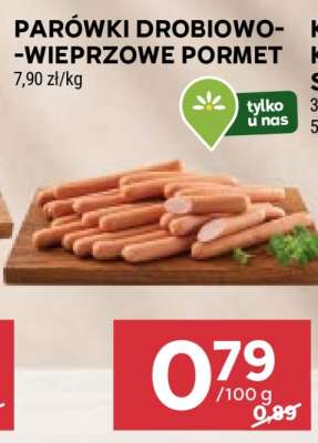 Parówki drobiowo-wieprzowe Pormet