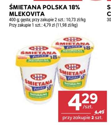 ŚMIETANA POLSKA 18% MLEKOVITA