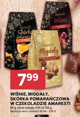 Wiśnie, migdały, skórka pomarańczowa w czekoladzie Amaresti