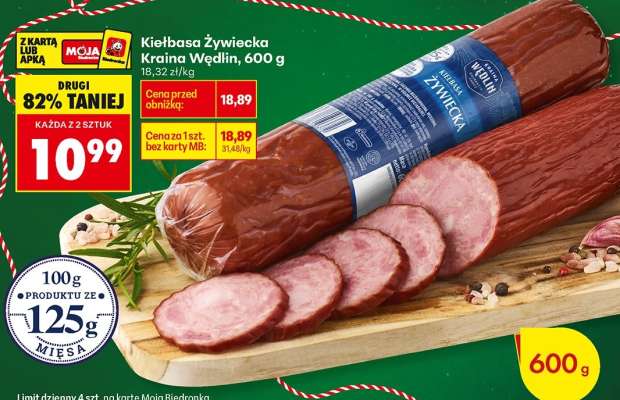 Kiełbasa Żywiecka Kraina Wędlin 600 g