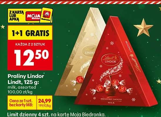 Praliny Lindor Lindt, 125 g