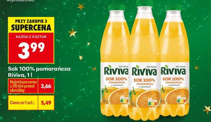 Sok 100% pomarańcza Riviva, 1 l