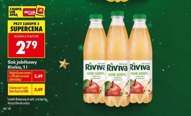 Sok jabłkowy Riviva, 1 l