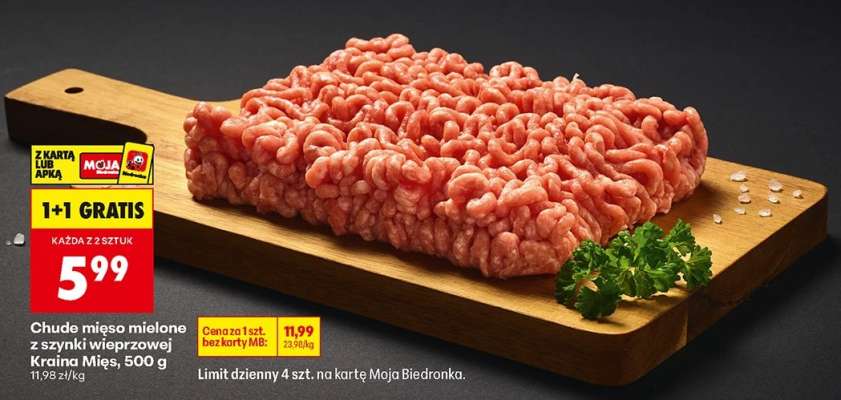 Chude mięso mielone z szynki wieprzowej Kraina Mies , 500 g