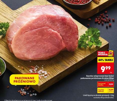 Szynka wieprzowa bez kości pakowana próżniowo Kraina Mies