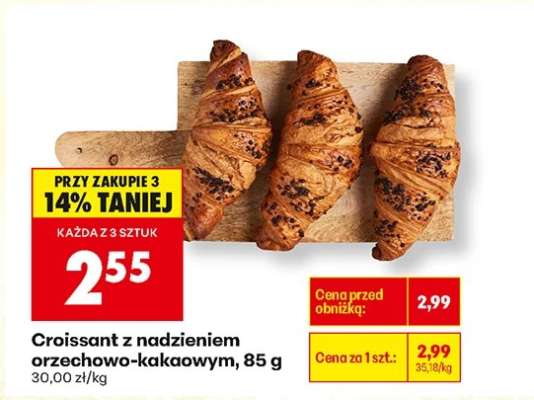 Croissant z nadzieniem orzechowo kakaowym , 85 g