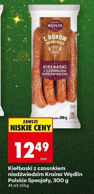 Kiełbaski z czosnkiem niedźwiedzim Kraina Wędlin Polskie Specjały, 300 g