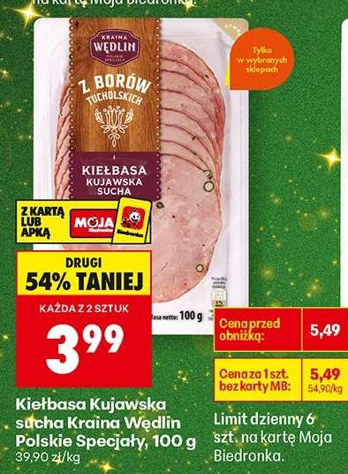 Kiełbasa Kujawska sucha Kraina Wędlin Polskie Specjały, 100 g