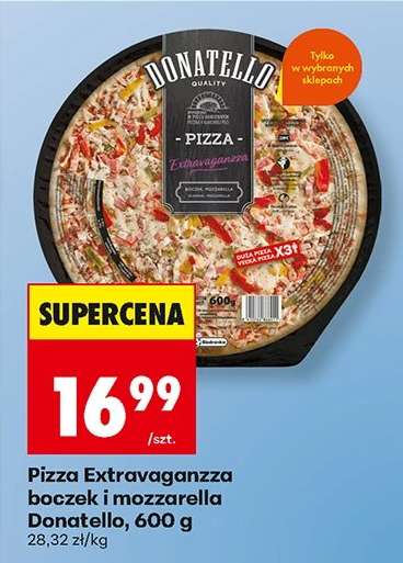 Pizza Extravaganzza boczek i mozzarella Donatello , 600 g