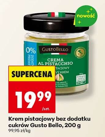 Krem pistacjowy bez dodatku cukrów Gusto Bello, 200 g