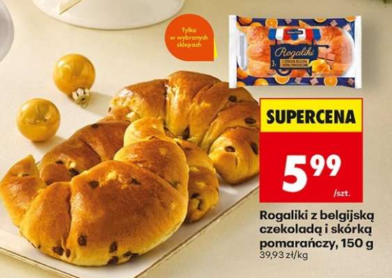 Rogaliki z belgijską czekoladą i skórką pomarańczy, 150 g