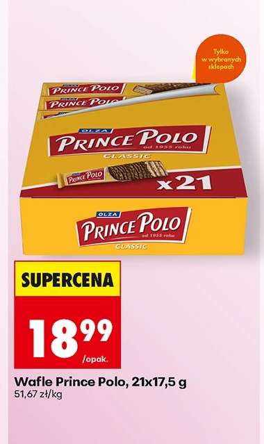 Wafle Prince Polo, 21x17,5 g