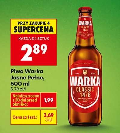 Piwo Warka Jasne Pełne , 500 ml
