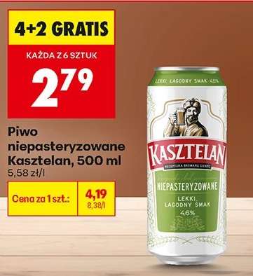 Piwo niepasteryzowane Kasztelan, 500 ml