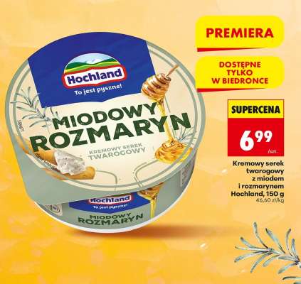 Kremowy serek twarogowy z miodem i rozmarynem Hochland, 150 g