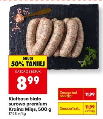 Kielbasa biała surowa premium Kraina Mięs 500 g