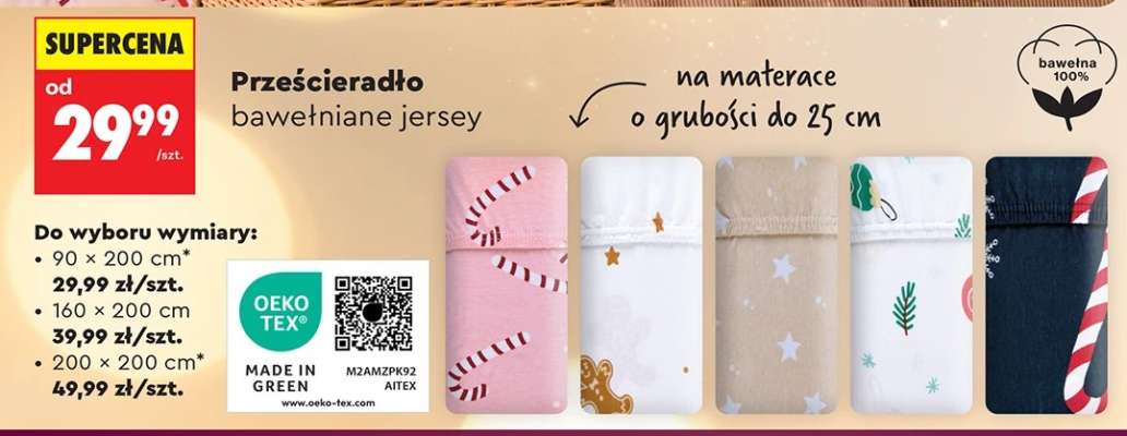 Prześcieradło bawełniane jersey