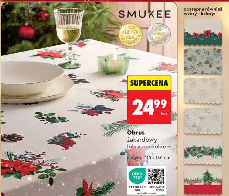 Obrus żakardowy lub z nadrukiem