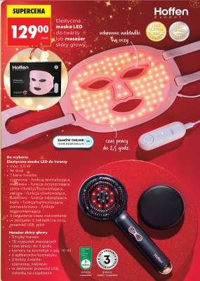 Elastyczna maska LED do twarzy lub masażer skóry głowy