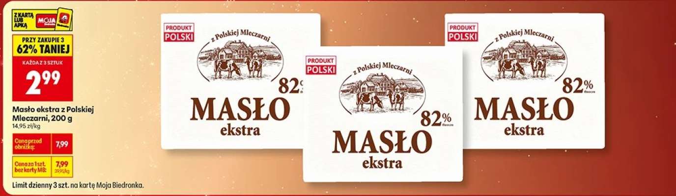 Masło Ekstra z polskiej mleczarni, 200 g