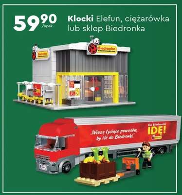 Klocki Elefun, ciężarówka lub sklep Biedronka