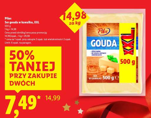 PILOS Ser gouda w kawałku, XXL
