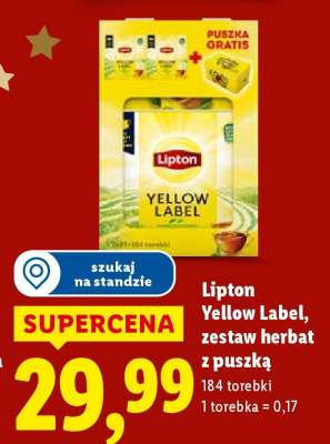 Lipton Yellow Label, zestaw herbat z puszką