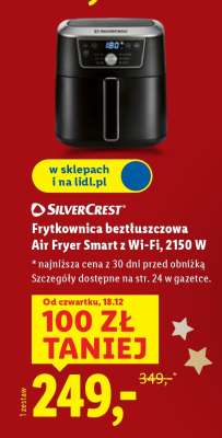 SilverCrest Frytkownica beztłuszczowa Air Fryer Smart z Wi-Fi, 2150 W
