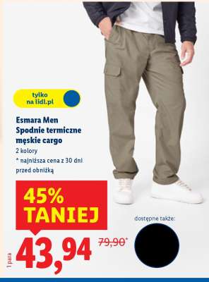 Esmara men Spodnie termiczne męskie cargo
