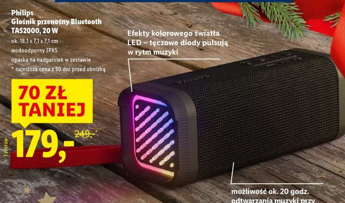 Philips Głośnik przenośny Bluetooth TAS2000, 20 W