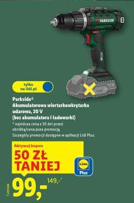 Parkside® Akumulatorowa wiertarkowkrętarka udarowa, 20 V