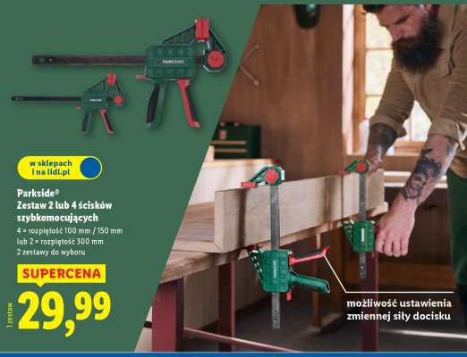 Parkside Zestaw 2 lub 4 ścisków szybkomocujących