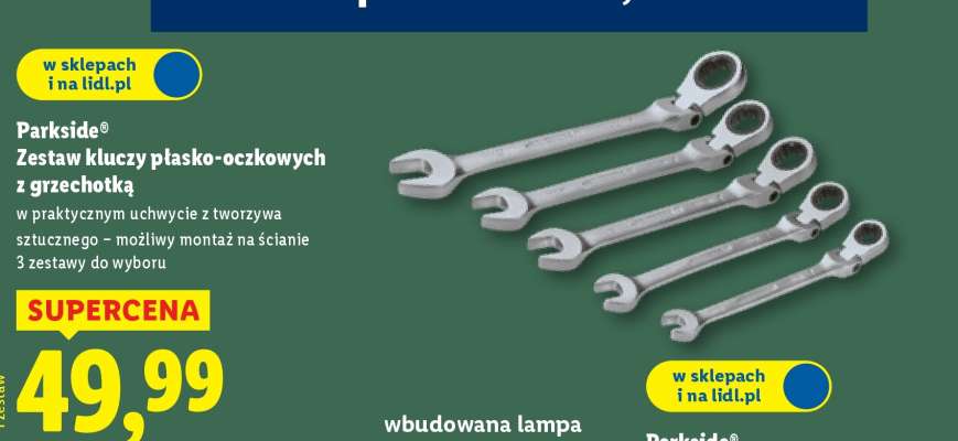 PARKSIDE Zestaw kluczy płasko-oczkowych z grzechotką