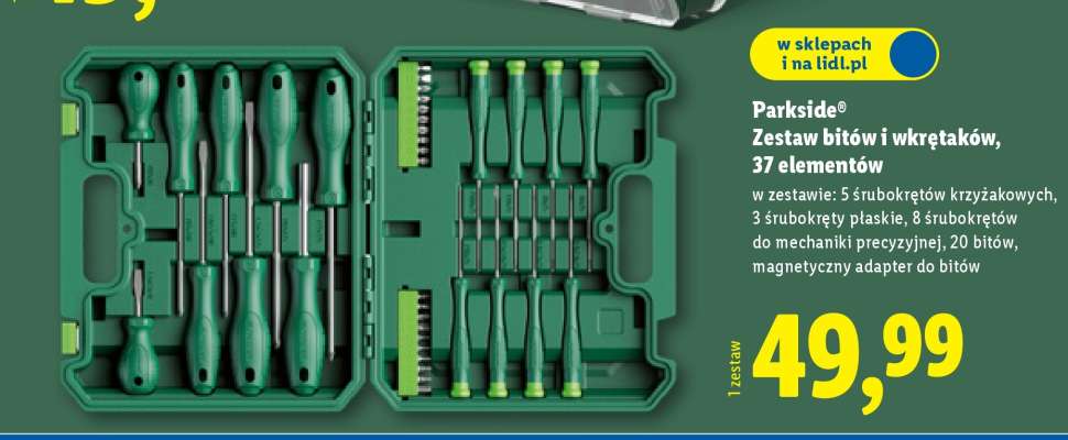 Parkside® Zestaw bitów i wkrętaków, 37 elementów
