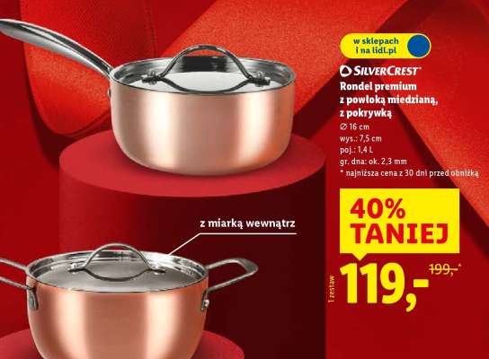 Rondel premium z powłoką miedzianą, z pokrywką