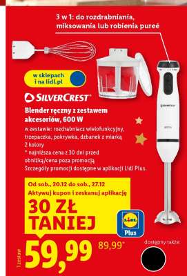 Silvercrest Blender ręczny z zestawem akcesoriów 600 W