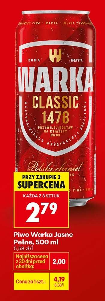 Piwo Warka Jasne Pełne , 500 ml