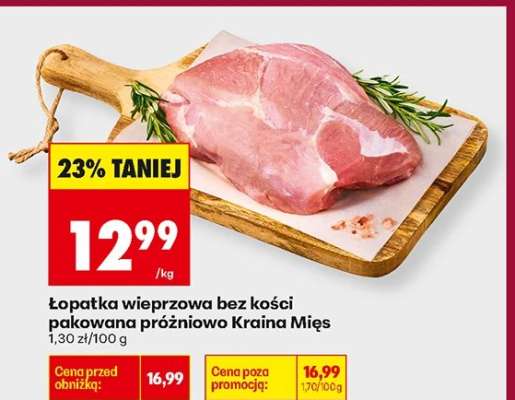 Łopatka wieprzowa bez kości pakowana próżniowo Kraina Mięs