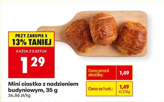 Mini ciastko z nadzieniem budyniowym, 35 g