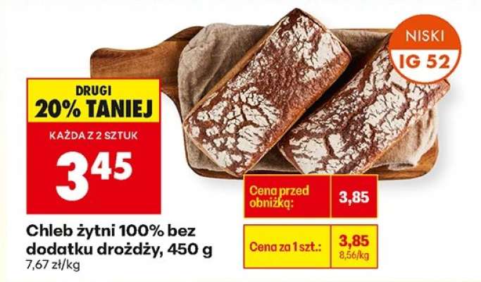 Chleb żytni 100 % bez dodatku drożdży 450 g