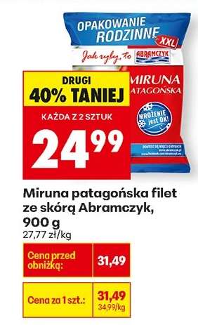 Miruna patagońska filet ze skórą Abramczyk, 900 g