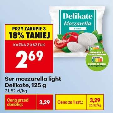 Ser mozzarella light Delikate, 125 g