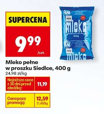 Mleko pełne w proszku Siedlce, 400 g
